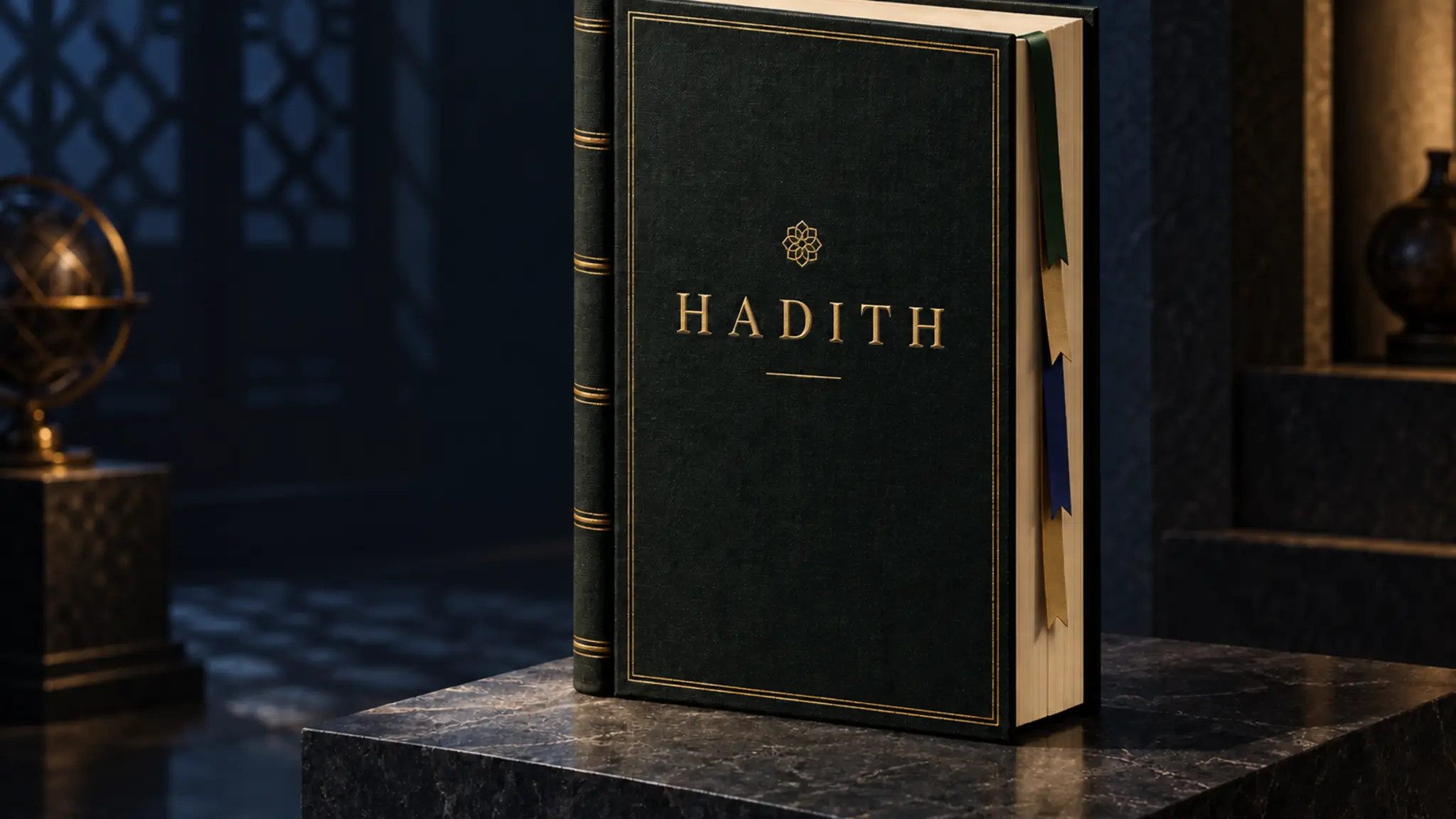 The Hadith Companion presented as a refined dark cloth-bound volume